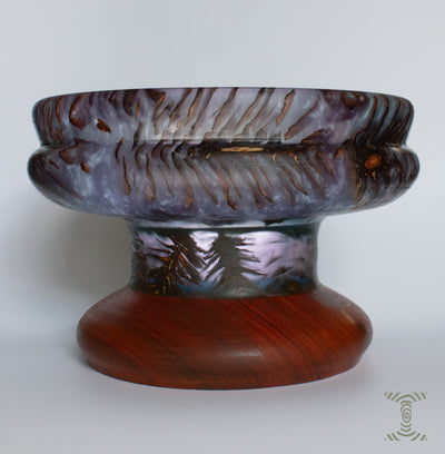 "Hurricane Ridge" Hand Turned Pinecones in Epoxy Pedistal Bowl on Padauk