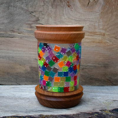 "Hard Eight" Dice in Epoxy Hand Turned Canister on Canarywood