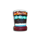 "Java Scrawler" Colored Pencils, Coffee Beans in Epoxy Hand Turned Vase on Purple Heart