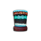 "Java Scrawler" Colored Pencils, Coffee Beans in Epoxy Hand Turned Vase on Purple Heart