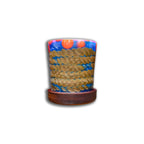"Long Line" Hand Turned Nautical Rope and Colorful Balls in Epoxy Vessel on Purple Heart