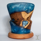 "West Bay Driftwood" Hand Turned Western Washington Fir Fragment in Epoxy Vase on Canadian Fir