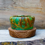 "Julienned" Orange peel in Epoxy Hand Turned Bowl on Zebrawood