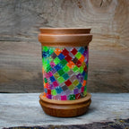 "Hard Eight" Dice in Epoxy Hand Turned Lidded Canister on Canarywood