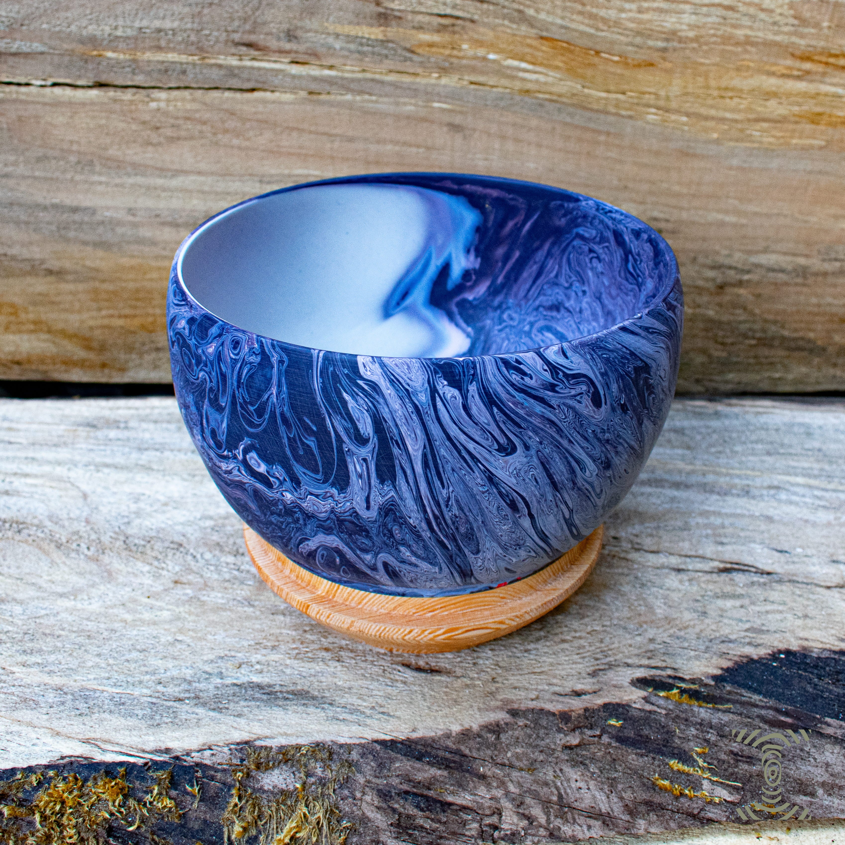 "Oil Pattern" Hand Turned Bowling Ball Bowl on Canadian Fir