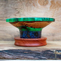 "Olympic Rainforest" Pinecones in Epoxy Hand Turned Pedestal Bowl on Padauk