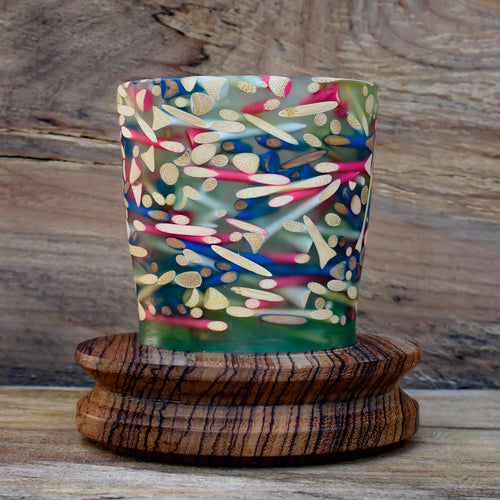 "Dormie" Golf Tees in Epoxy Hand Turned Candle Holder on Zebrawood